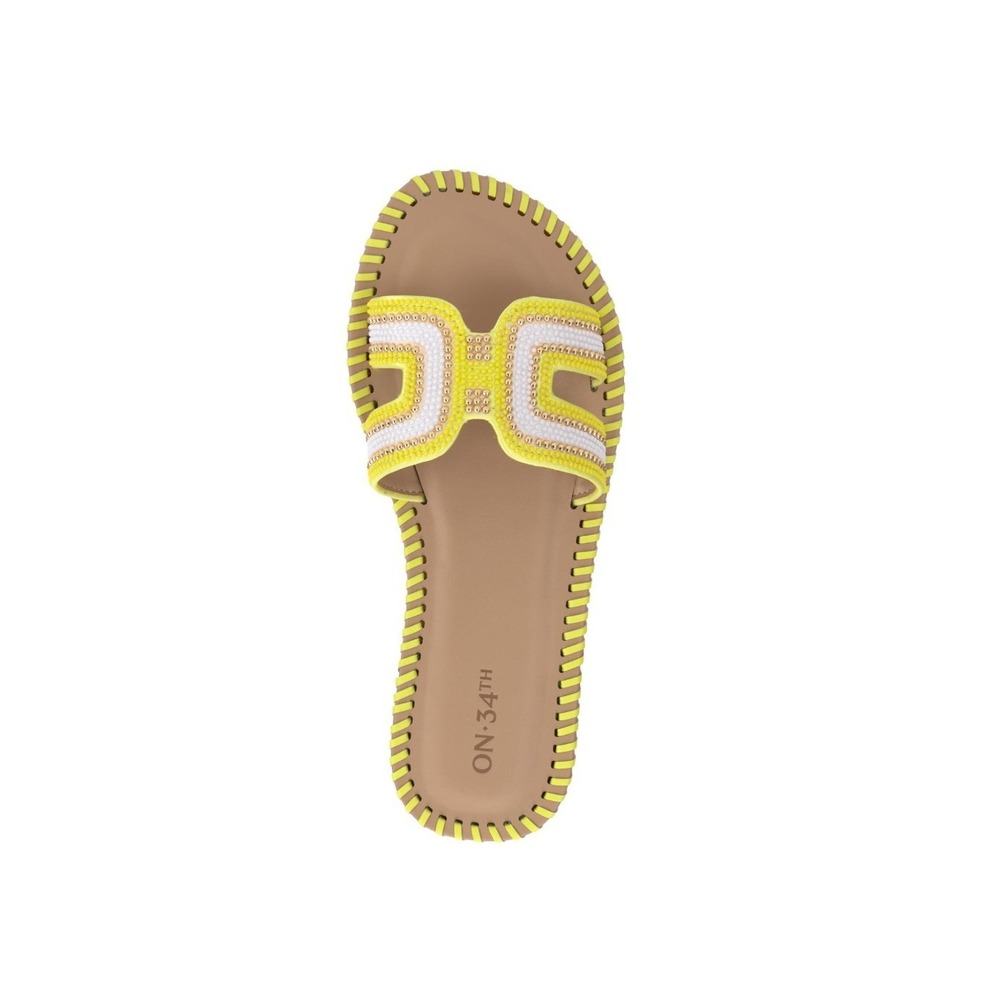 On‎ 34th Yellow And White Women's boho spring summer sandals size 6.5